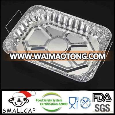 Aluminium Foil chafing dish with wire rack handle Turkey Roaster Pan Utility Rectangular 46x34x6.5